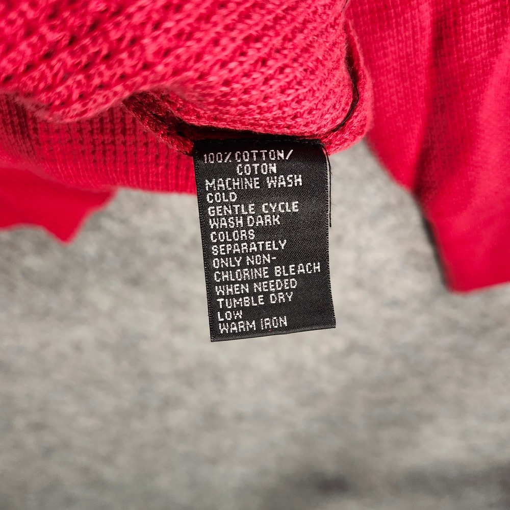 Greg Norman Mens Red 1/4 Zip Waffle Knit Sweater M India Golf Casual Relaxed Fit - Picture 8 of 10